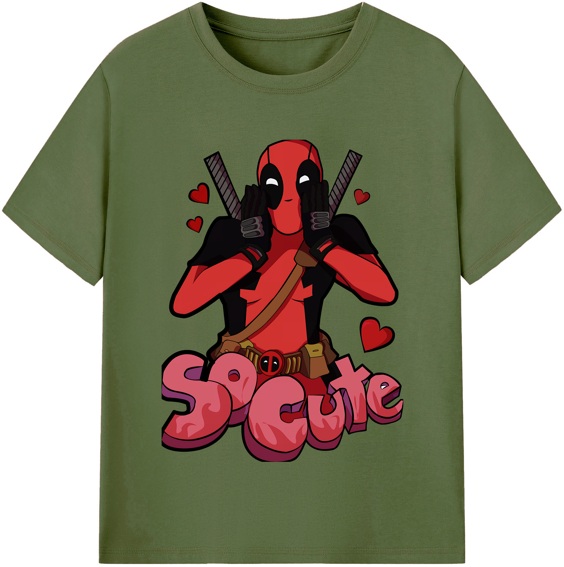 （画像用） Deadpool デッドプール 綿100％半袖Tシャツ（フロントプリント）